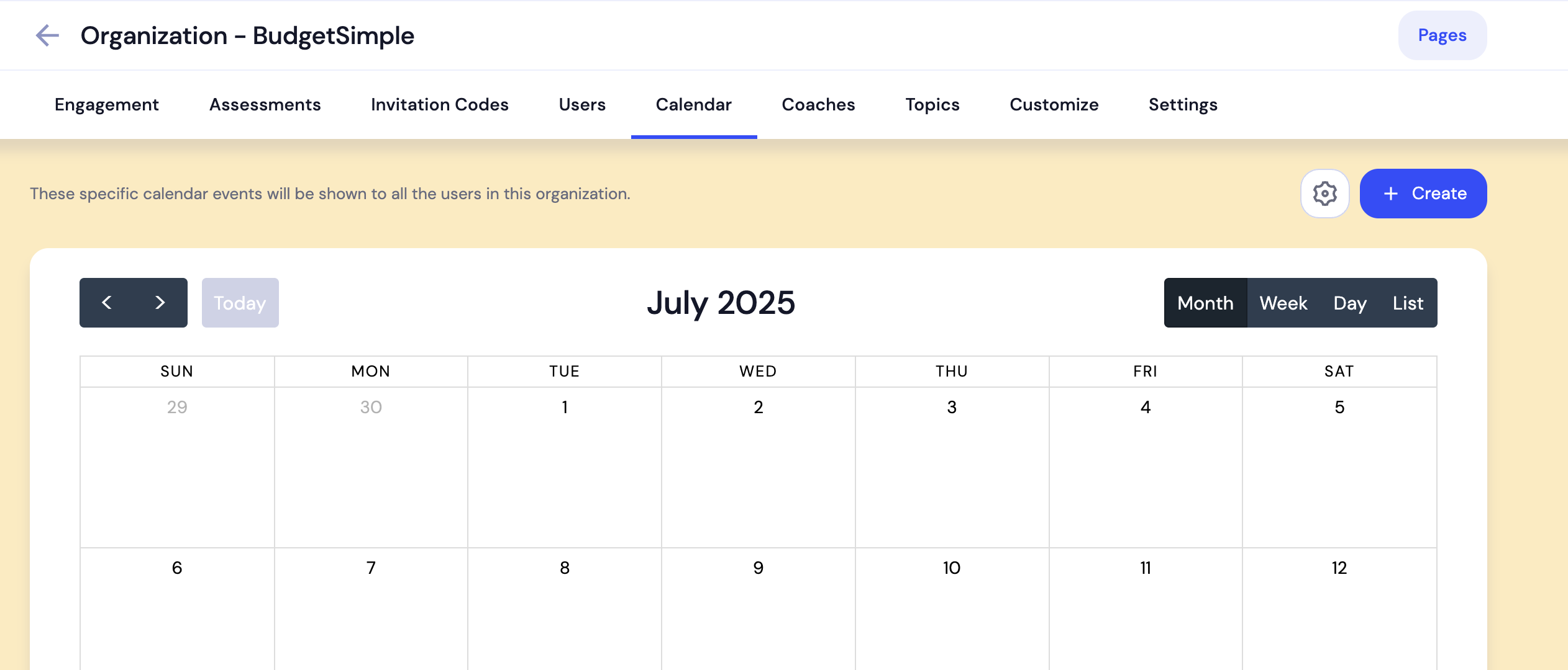 Calendar schedule visible across portal views.